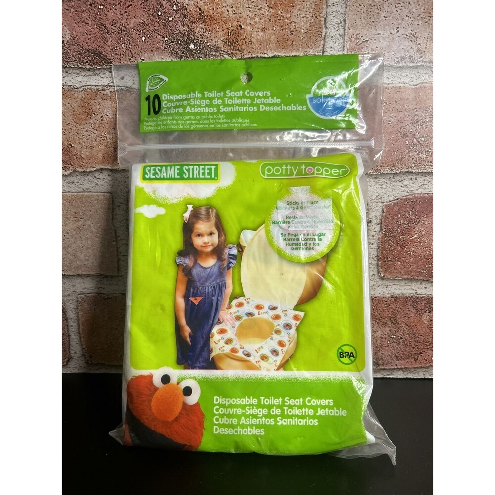 Sesame Street Potty Topper Disposable Stick-in-Place Toilet Seat Covers 10-Count